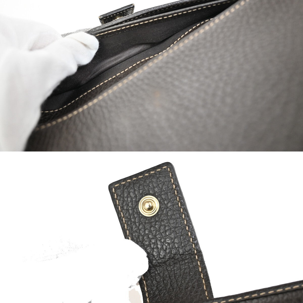 GUCCI Logo Crystal GG Pattern Long Wallet Coating Canvas Leather Brown 63EE258