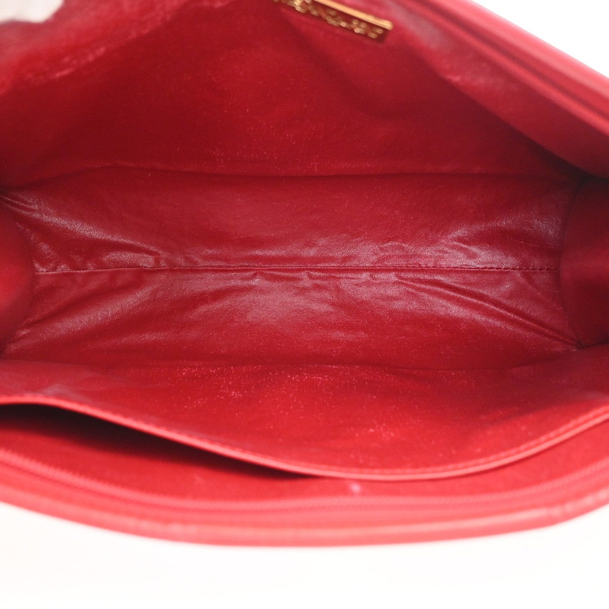 SAINT LAURENT YSL Plate Logo Clutch Bag Red GHW 08TA670