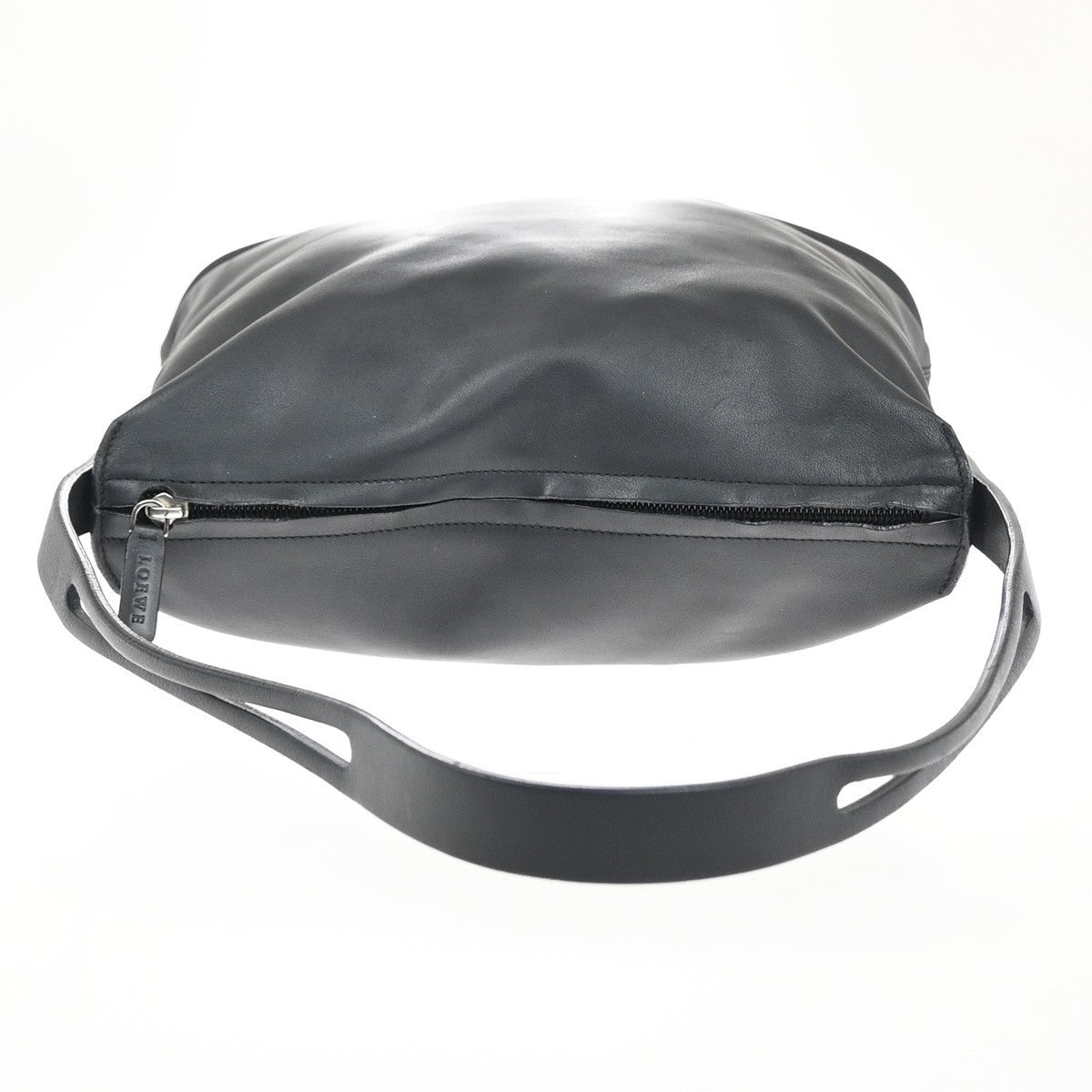 LOEWE Logo One Shoulder Hand Bag Nappa Leather Black SHW Spain 65MA400