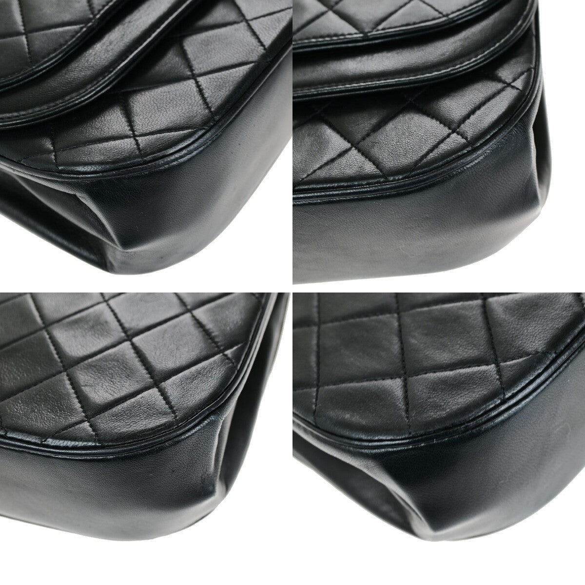 CHANEL CC Matelasse 23 Double Flap Chain Shoulder Bag Leather Black GHW 323RK827