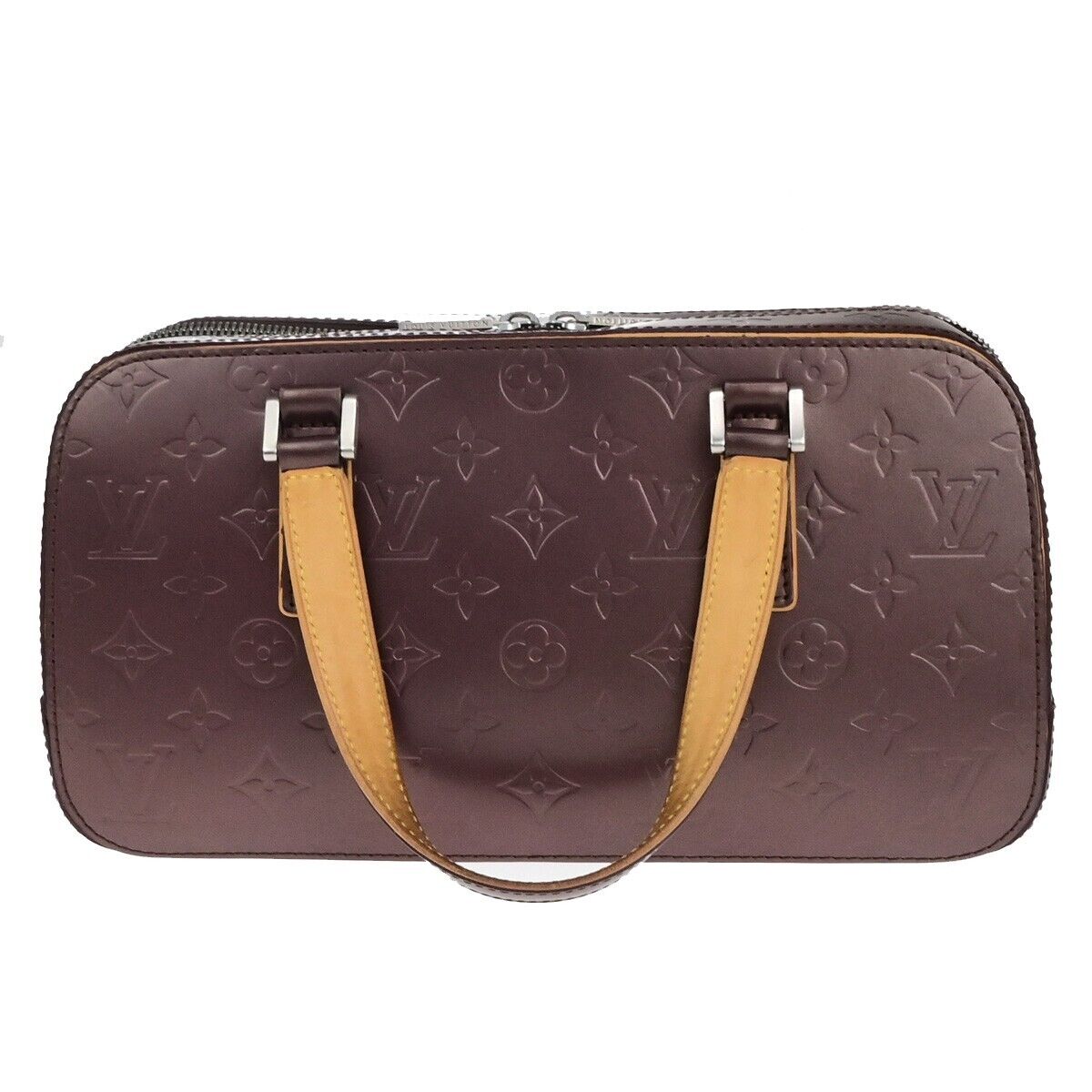 LOUIS VUITTON Shelton Shoulder Bag Monogram Mat Leather Purple M55176 82ED236