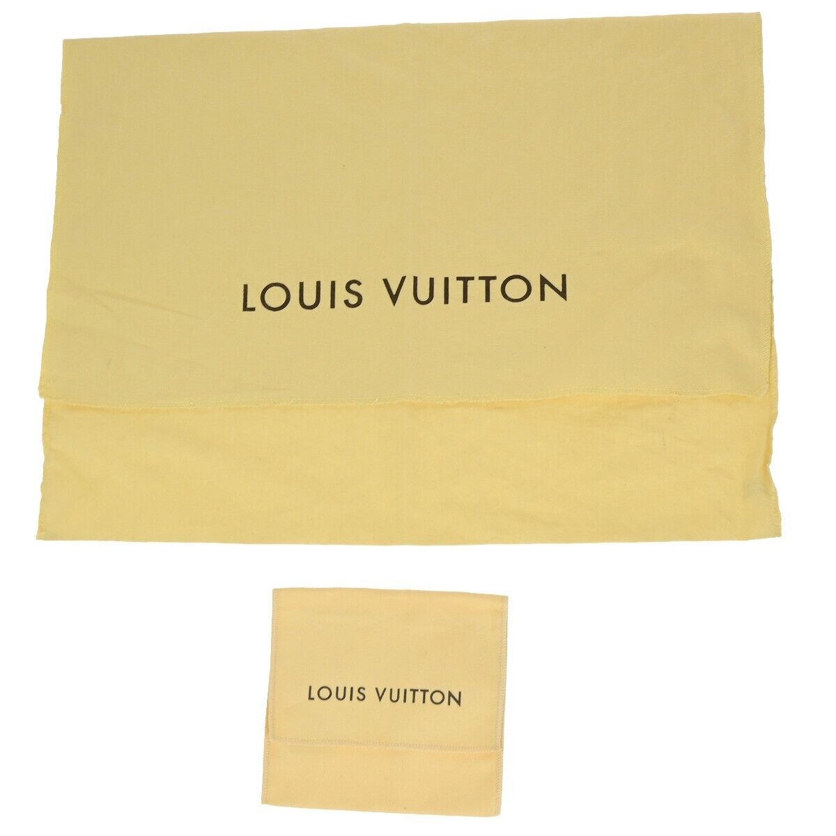 LOUIS VUITTON Logo 10 Set Dust Bag Drawstring Canvas Cotton Beige Brown 02EB533