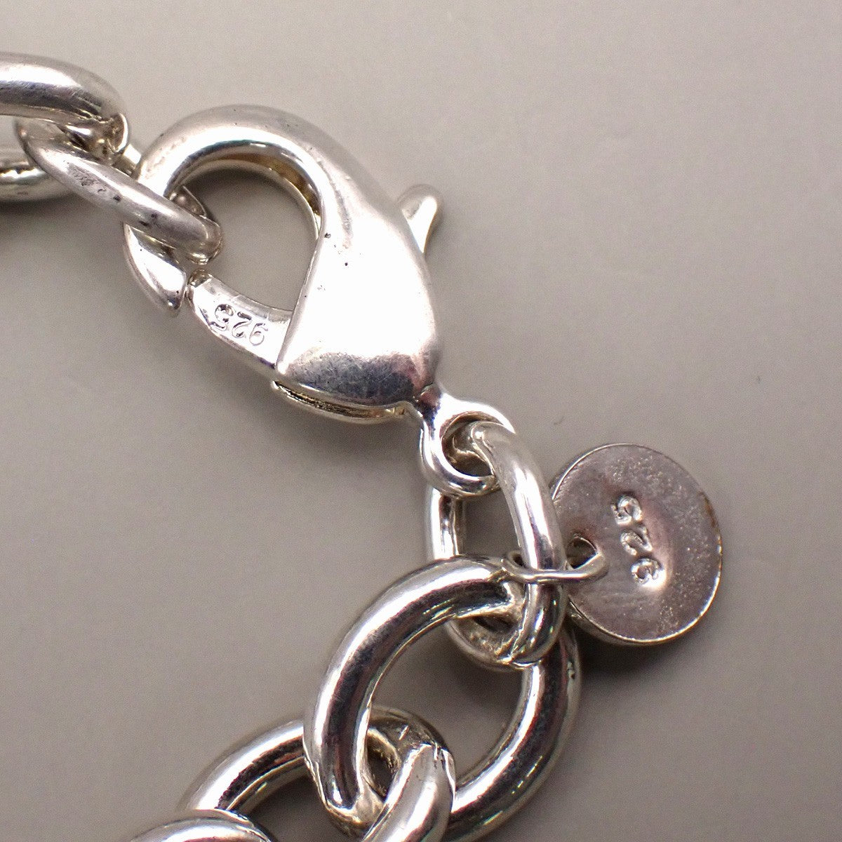 TIFFANY & CO. 5 Charm Stencil Chain Bracelet Sterling Silver AG 925 33KD047