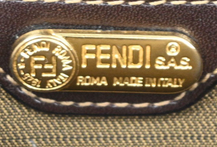 FENDI Zucca Pattern 2Way Shoulder Hand Bag Canvas Leather Brown GHW 97TA505