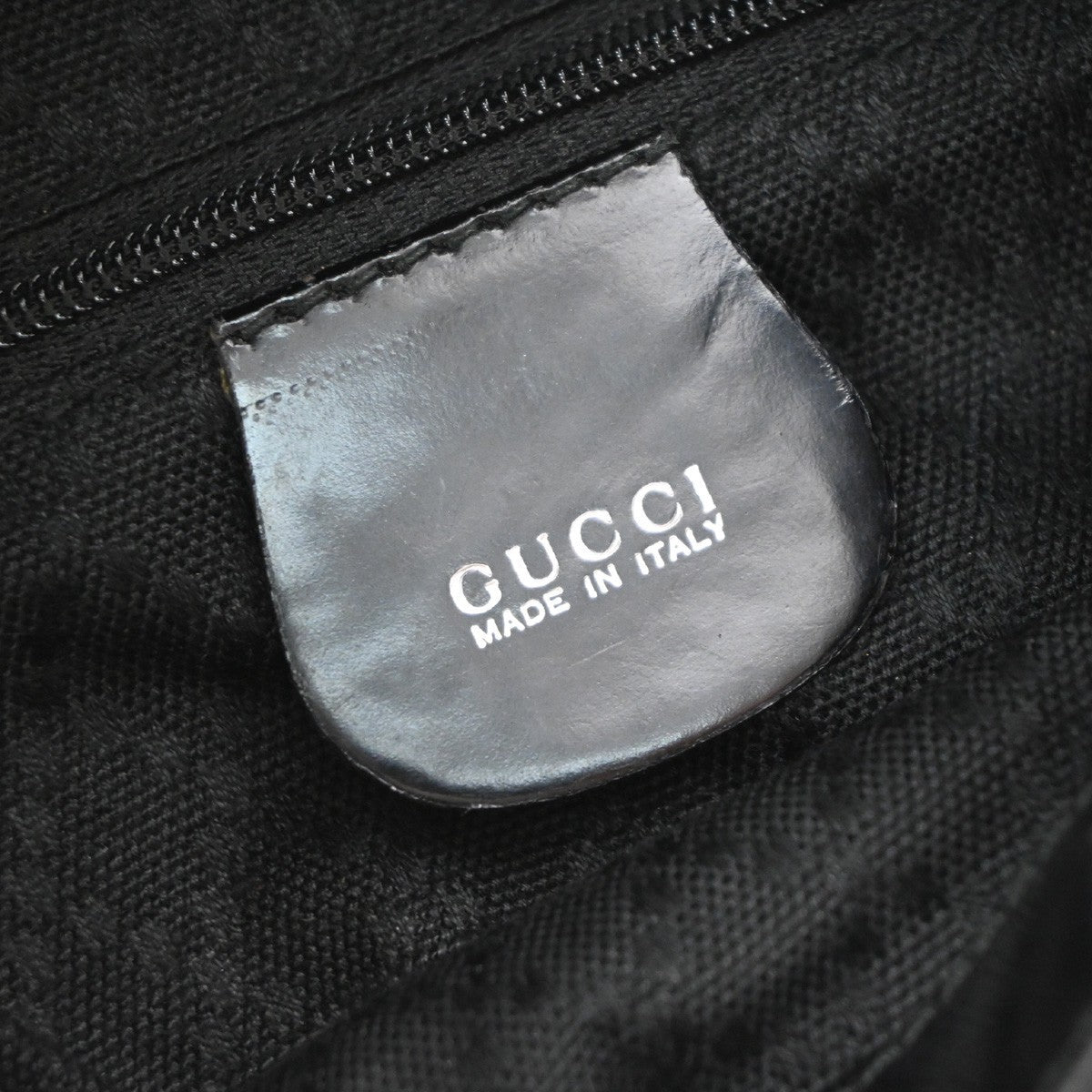 GUCCI Logo Bamboo Backpack Bag Leather Nylon Black Italy 04KP347