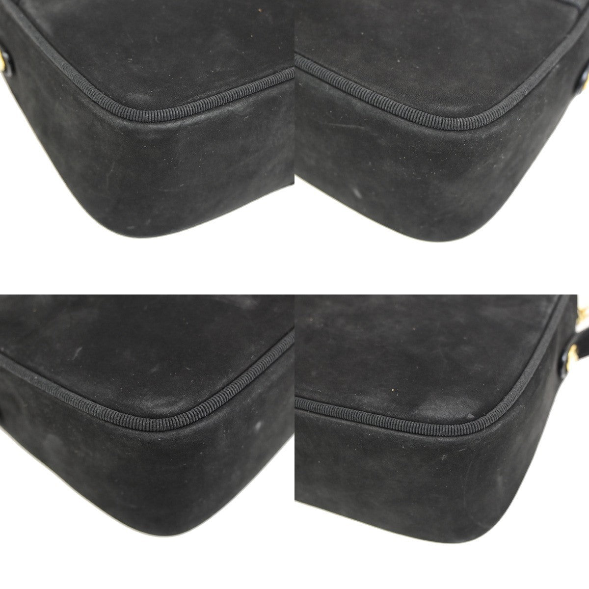 SALVATORE FERRAGAMO Logo Vara Mini Shoulder Bag Suede Leather Black GHW 36KD113