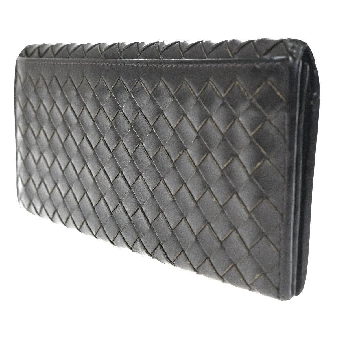 BOTTEGA VENETA Intrecciato Bifold Long Wallet Leather Brown Italy 05KD058