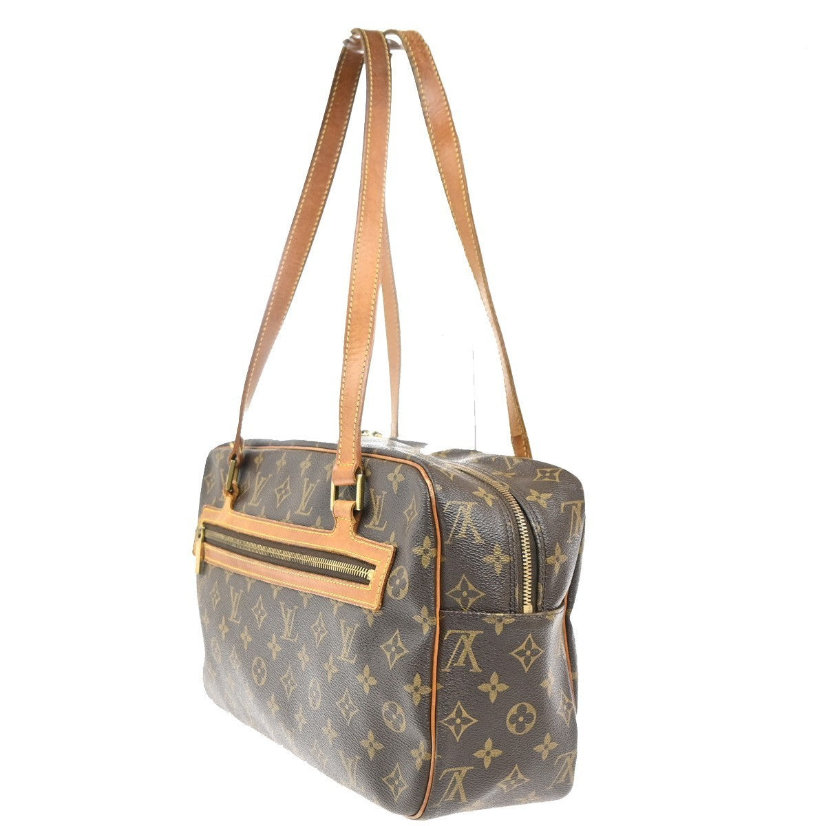 LOUIS VUITTON LV Logo Cite GM Shoulder Bag Monogram Leather Brown M51181 73MA360