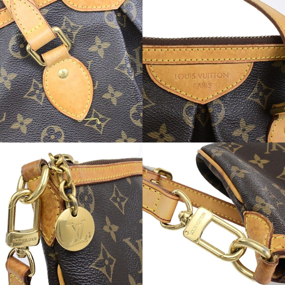 LOUIS VUITTON Palermo PM Shoulder Hand Bag Monogram Leather Brown M40145 21EE061