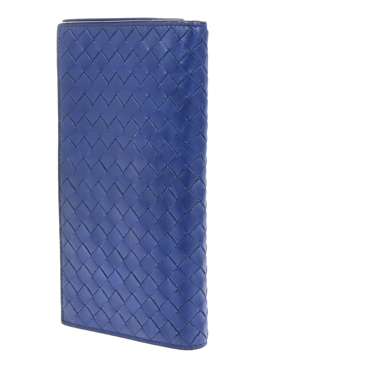 BOTTEGA VENETA Logo Intrecciato Long Bifold Wallet Leather Blue SHW 39SJ343