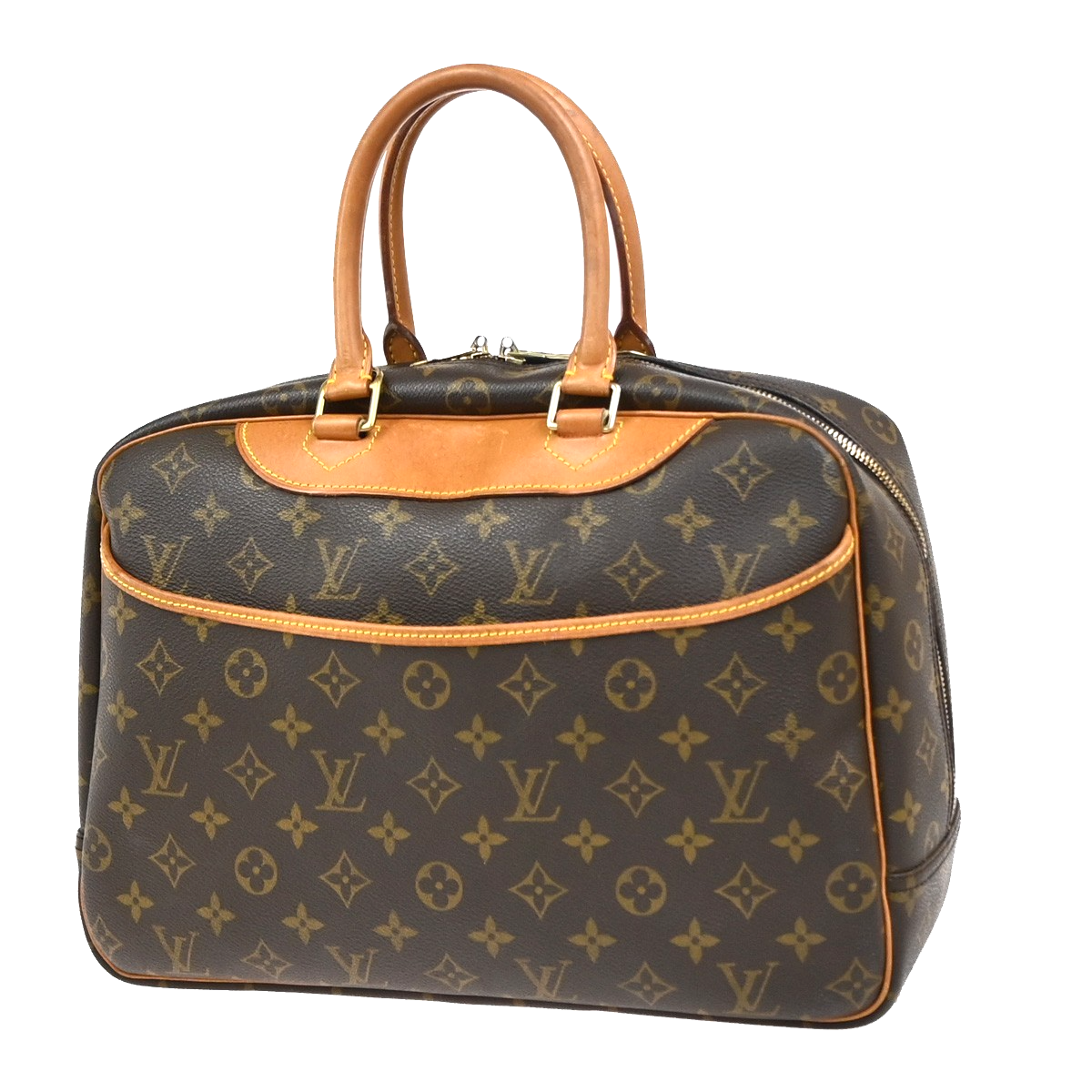 LOUIS VUITTON LV Logo Deauville Hand Bag Monogram Leather Brown M47270 72YJ050