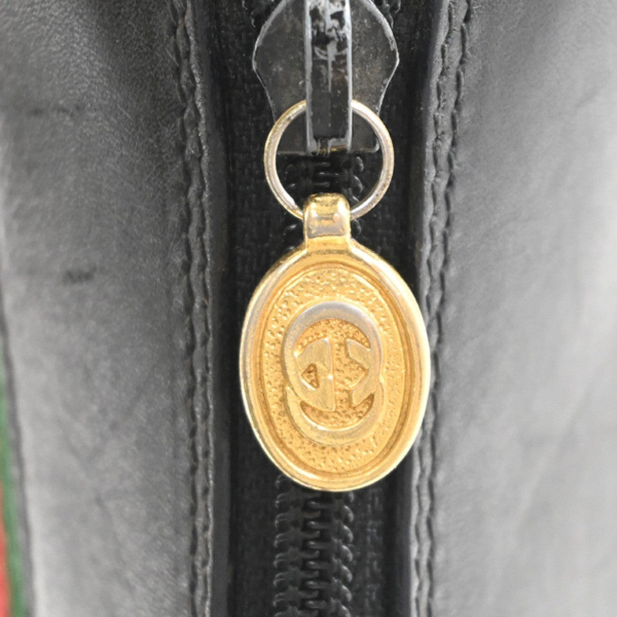 Gucci Guccissima GG Sherry Web Crossbody Shoulder Bag PVC Black Italy 09PA140