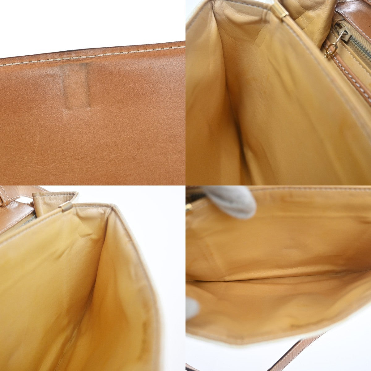 CELINE Macadam Pattern Crossbody Shoulder Bag PVC Leather White Brown  87KC778