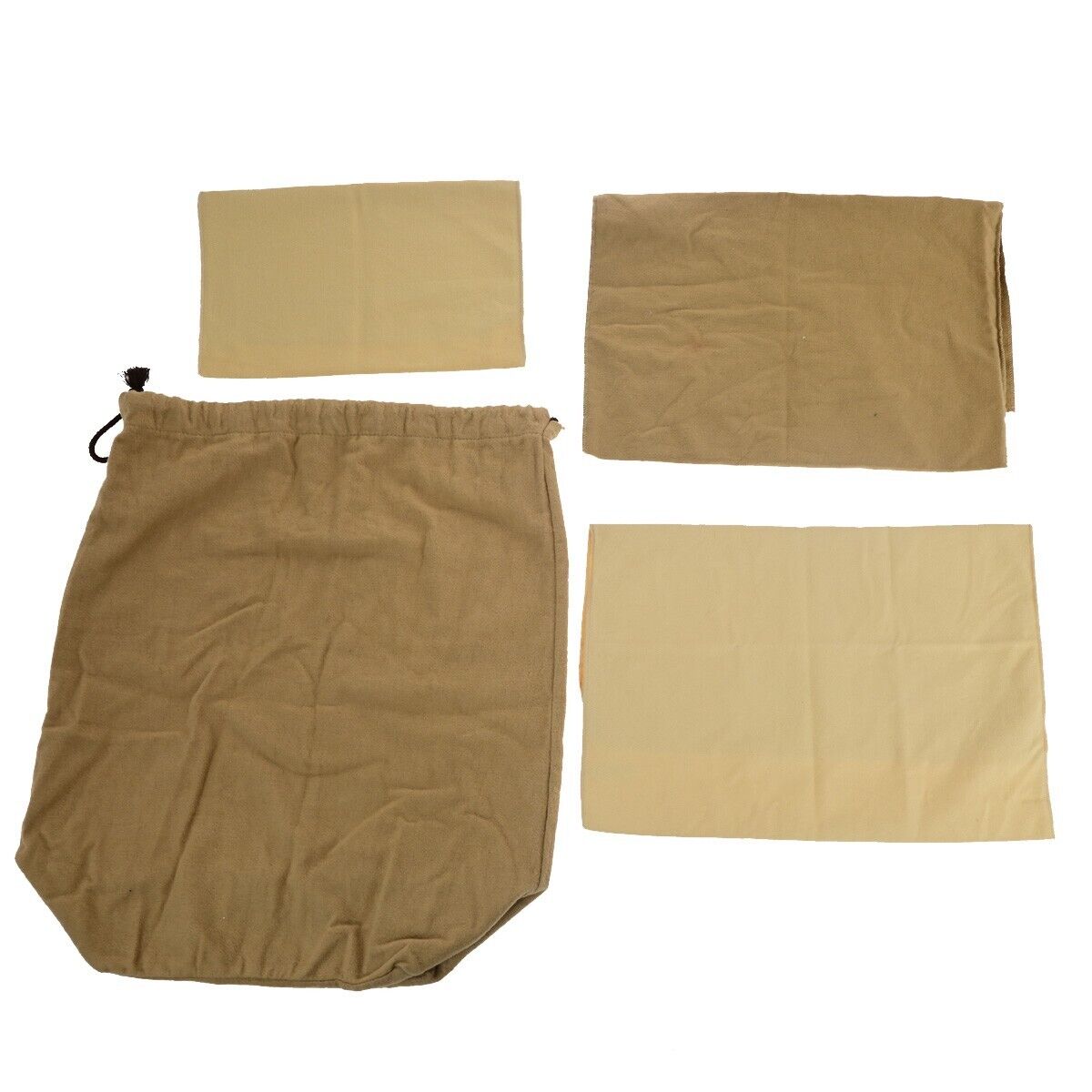 LOUIS VUITTON Logo 10 Set Dust Bag Drawstring Canvas Cotton Beige Brown 08SJ059