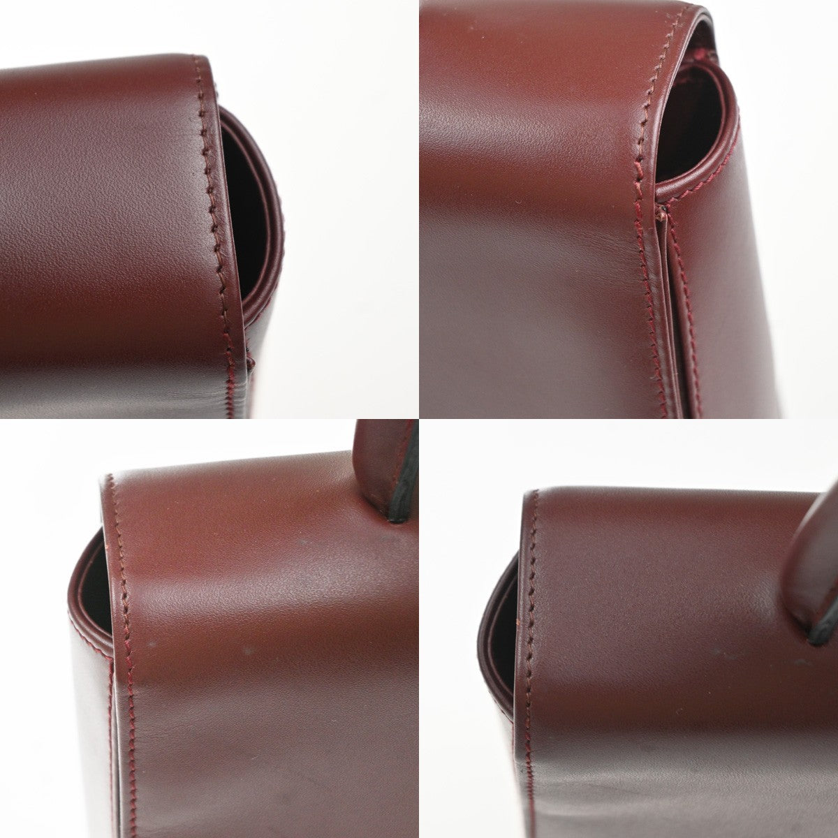 MUST DE CARTIER 2C Logo Shoulder Hand Bag Leather Red GHW Italy 87YJ120
