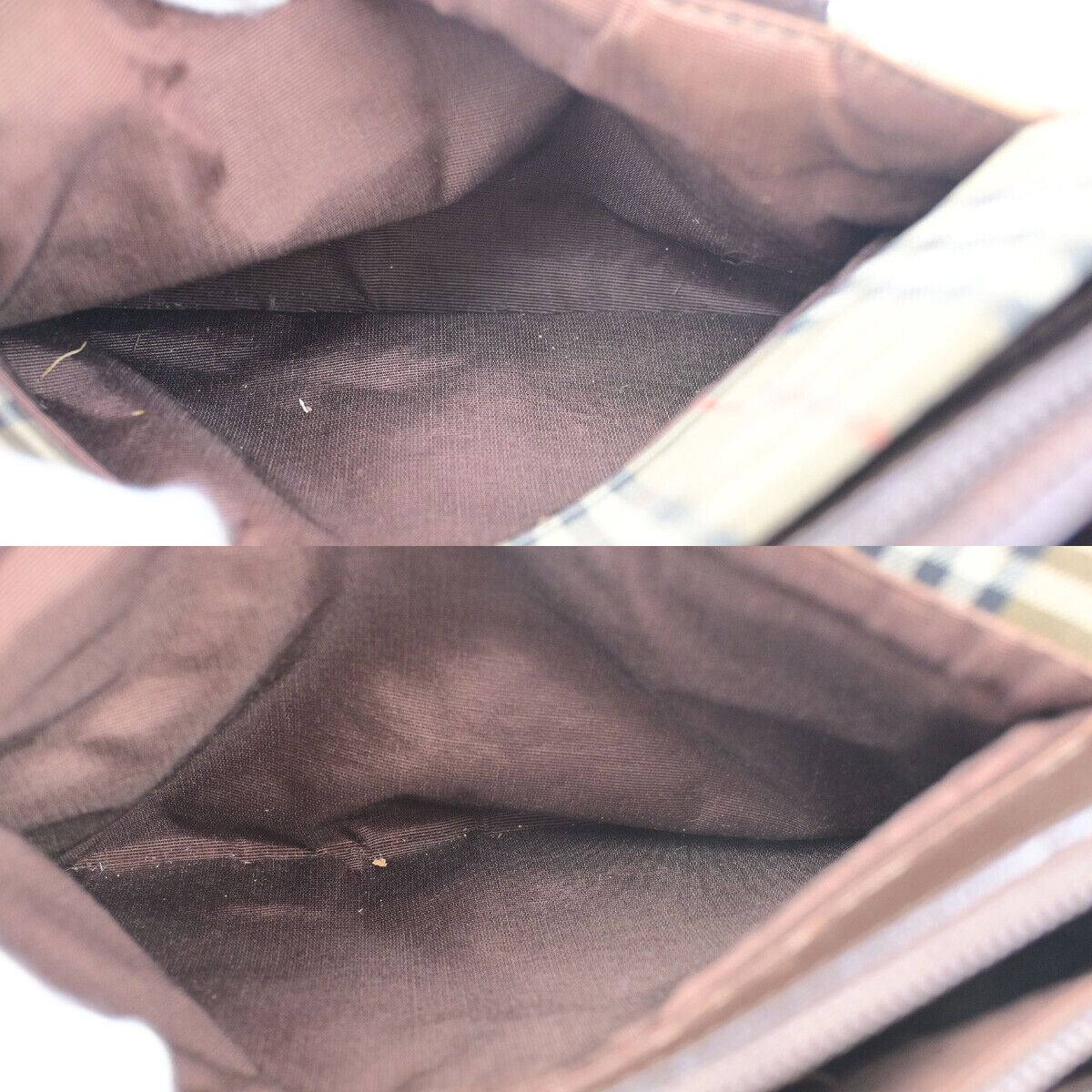 BURBERRY Logo Hand Bag Nova Check Leather Brown GHW 04SJ213