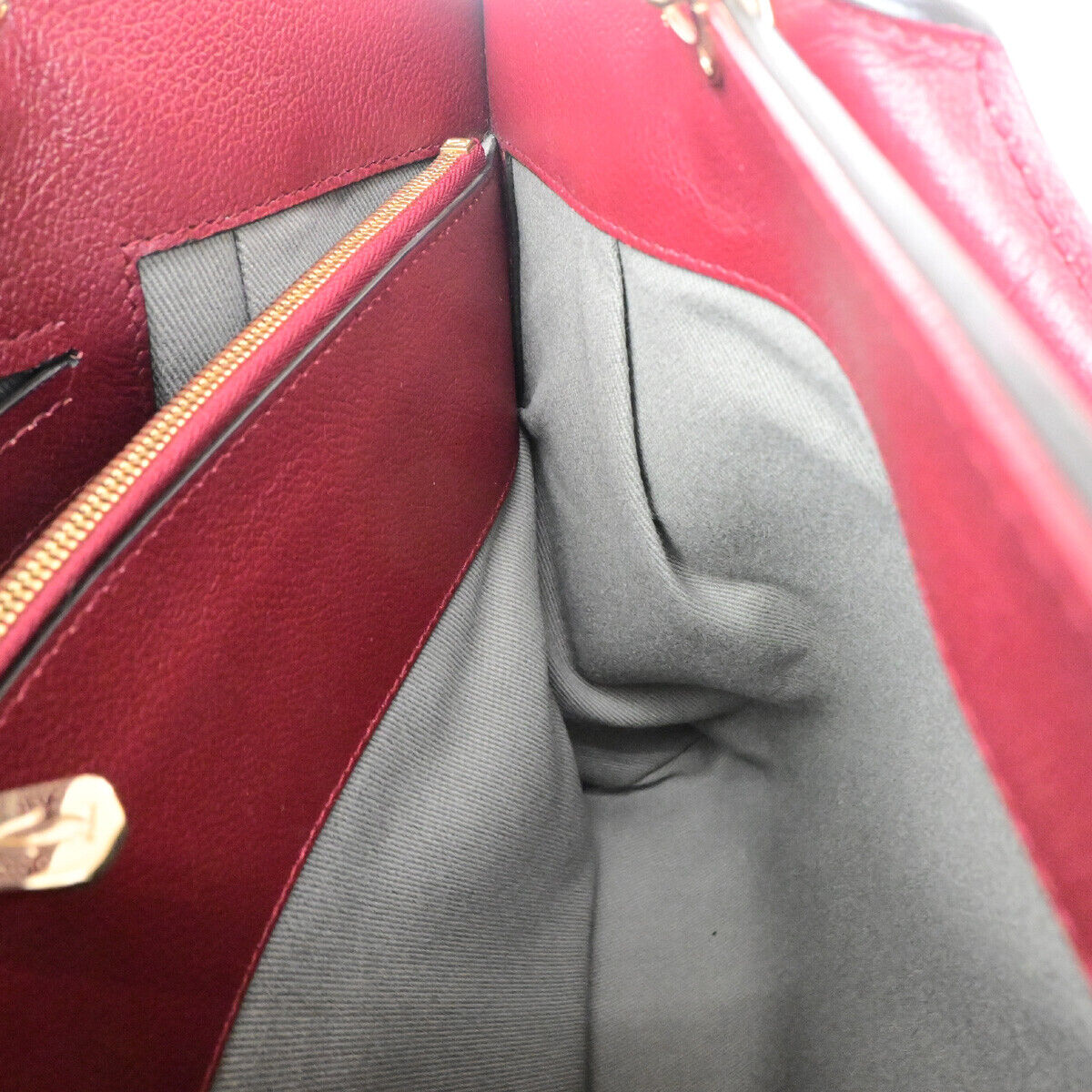 CARTIER Logo C De Cartier 2Way Shoulder Hand Bag Leather Bordeaux GHW 11RK521
