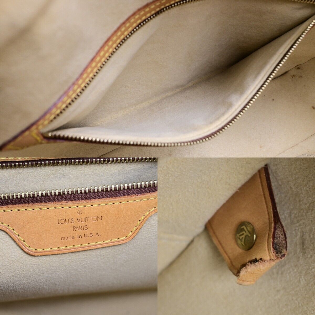 LOUIS VUITTON LV Logo Cite GM Shoulder Bag Monogram Leather Brown M51181 83ED039