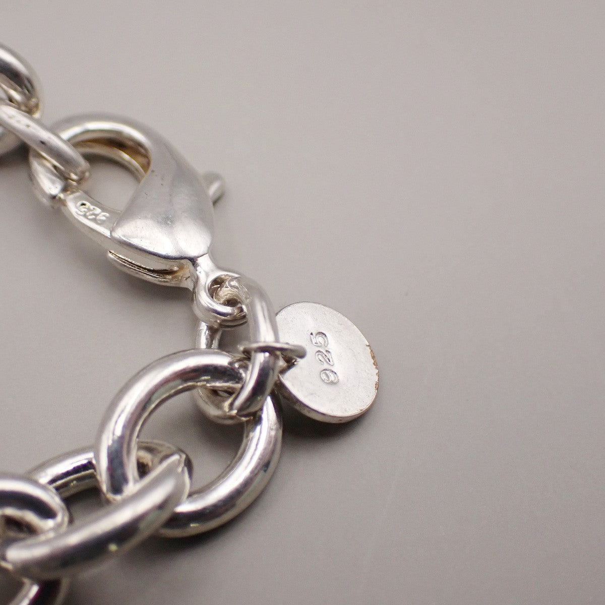 TIFFANY & CO. 5 Charm Stencil Chain Bracelet Sterling Silver AG 925 33KD047