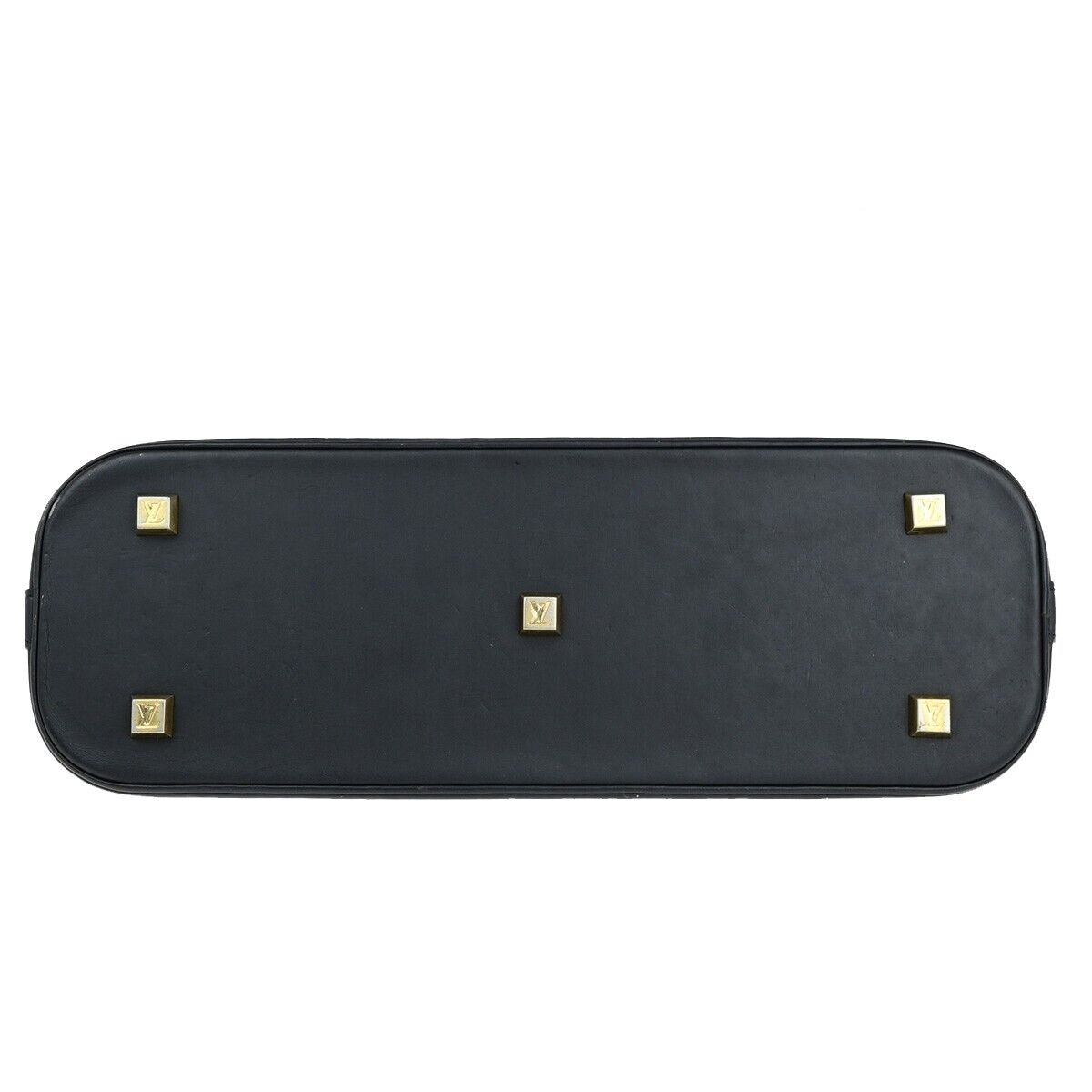 LOUIS VUITTON Logo Alma Long Hand Bag Monogram Mini Canvas Blue M92205 31ED365