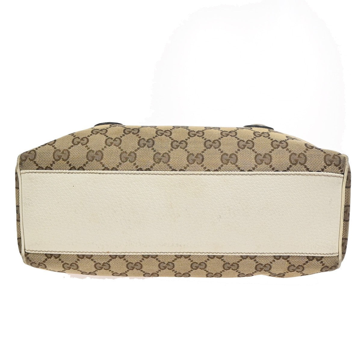 GUCCI GG Pattern Charmy Hand Boston Bag Canvas Leather Brown White GHW 04ZA341