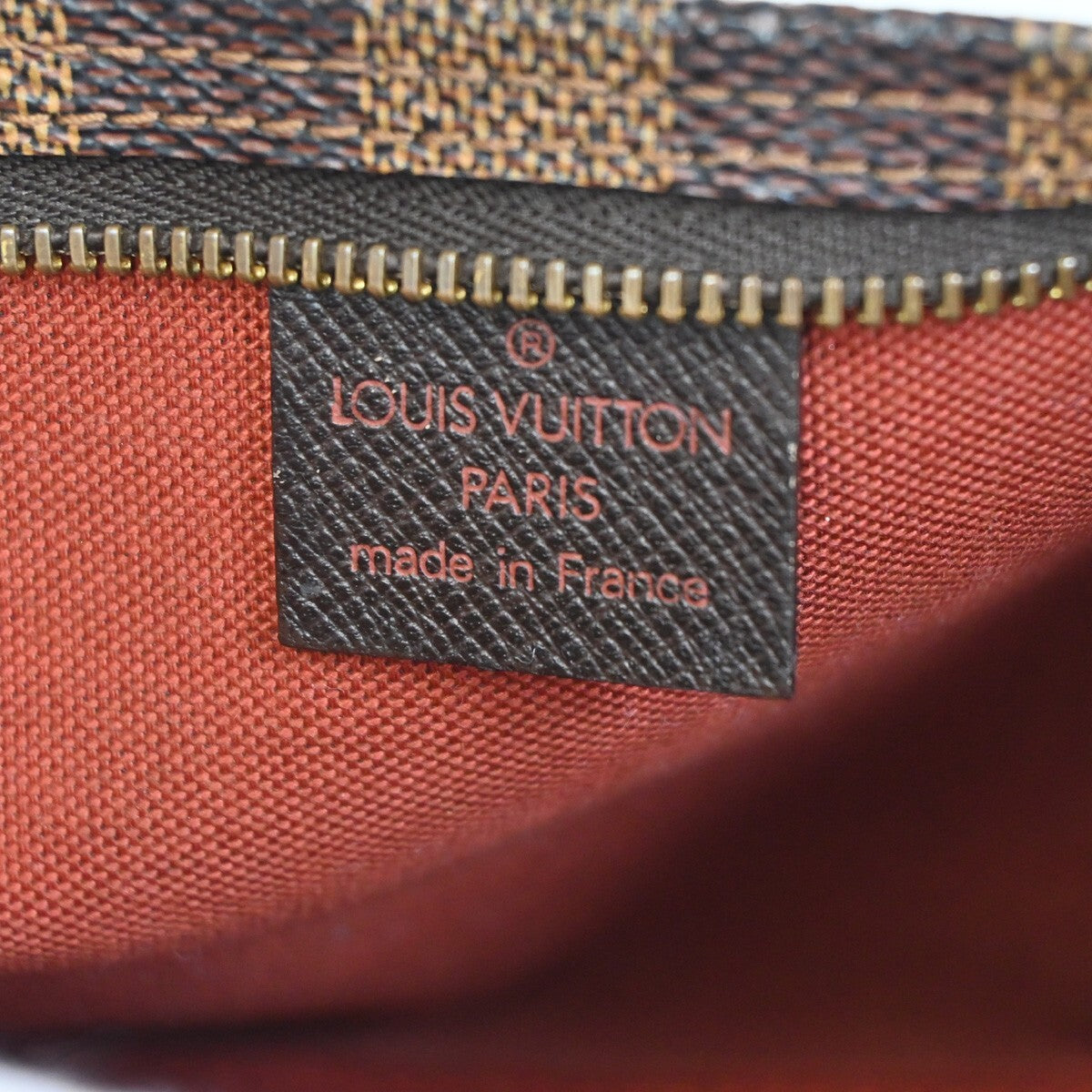 LOUIS VUITTON  Trousse Makeup Hand Bag Damier Ebene Leather Brown N51982 61FB538
