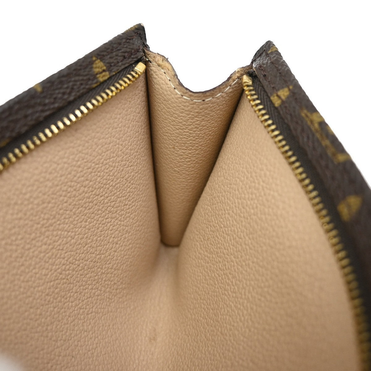 LOUIS VUITTON Logo BUCKET PM Pouch Bag Monogram Leather Brown France 04KP160