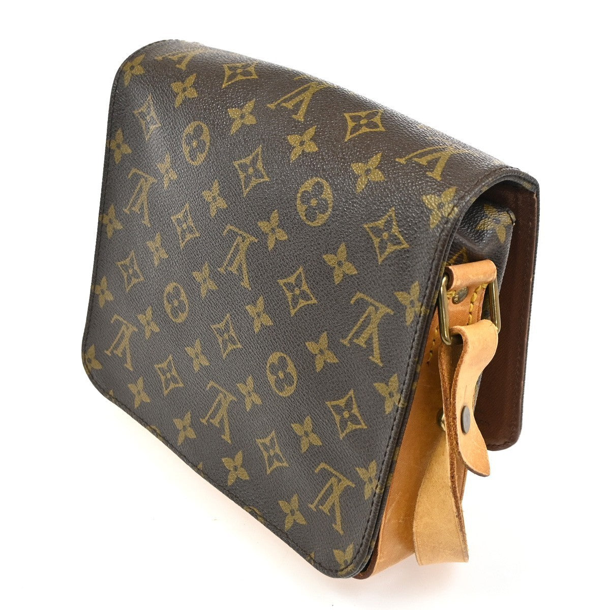 LOUIS VUITTON Cartouchiere MM Shoulder Bag Monogram Leather Brown M51253 86TA531