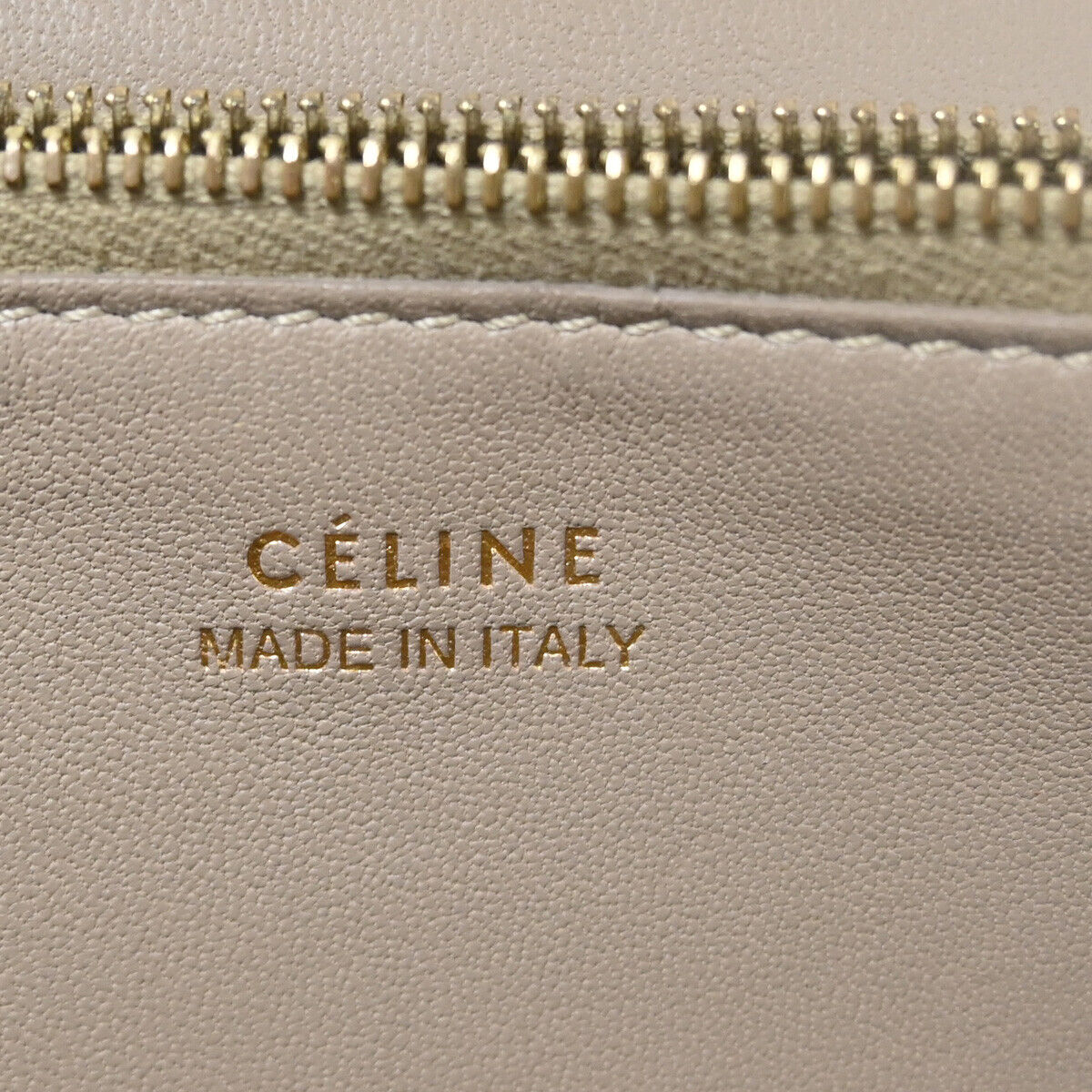CELINE Logo Large Flap Long Bifold Wallet Purse Leather Blue Italy 01YB373
