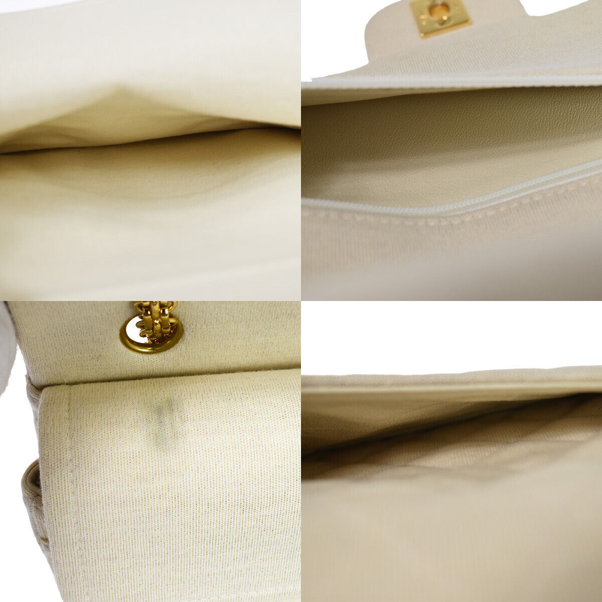 CHANEL CC Matelasse 25 Double Flap Chain Shoulder Bag Canvas Leather IY 332RJ544