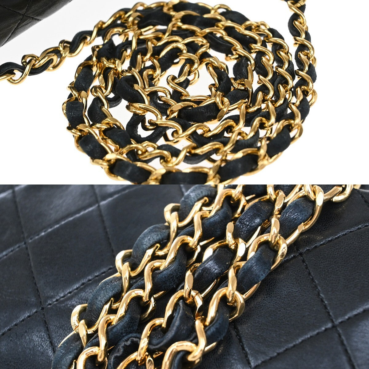 CHANEL CC Mini Matelasse Full Flap Chain Shoulder Bag Leather Black GHW 654RF285