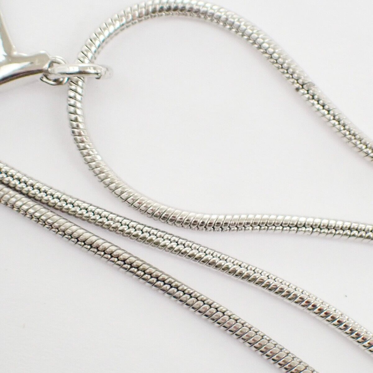 CHRISTIAN DIOR D Logo Pendant Necklace Metal Silver Accessory 02ED430