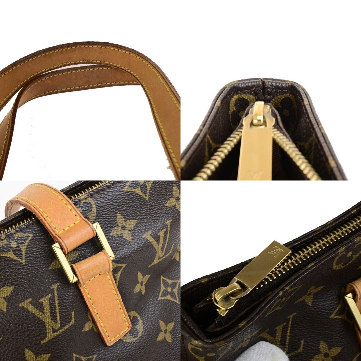 LOUIS VUITTON Cabas Piano Shoulder Bag Monogram Leather Brown M51148 16FB324