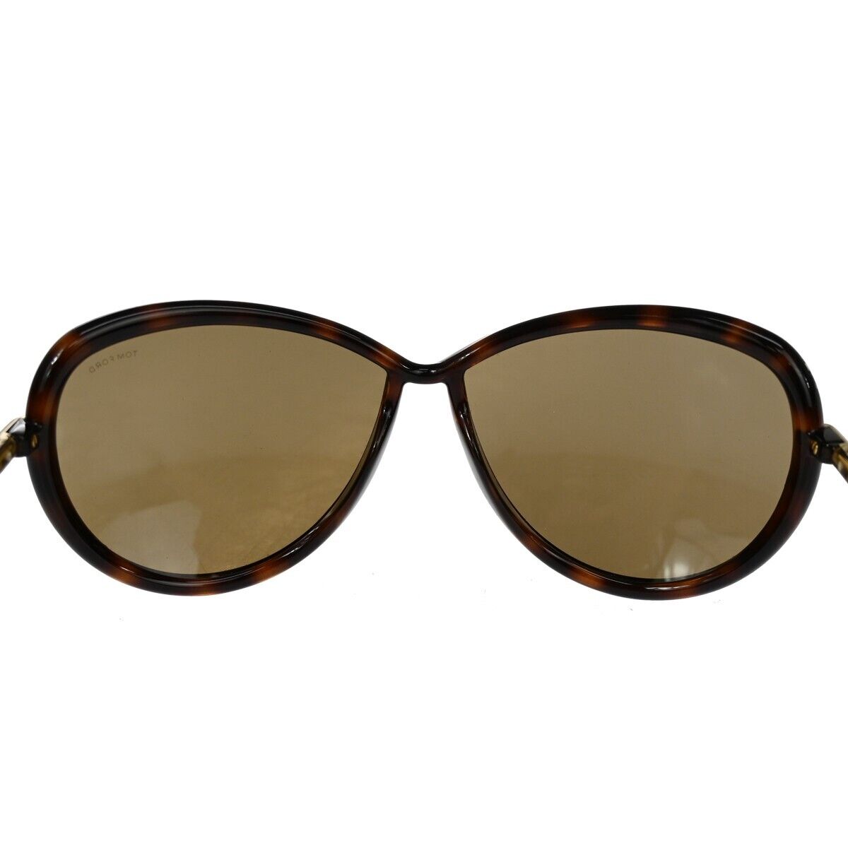 TOM FORD Logo Sabrina Sunglasses  Eye Wear Plastic Brown Gold  TF161  02FA053