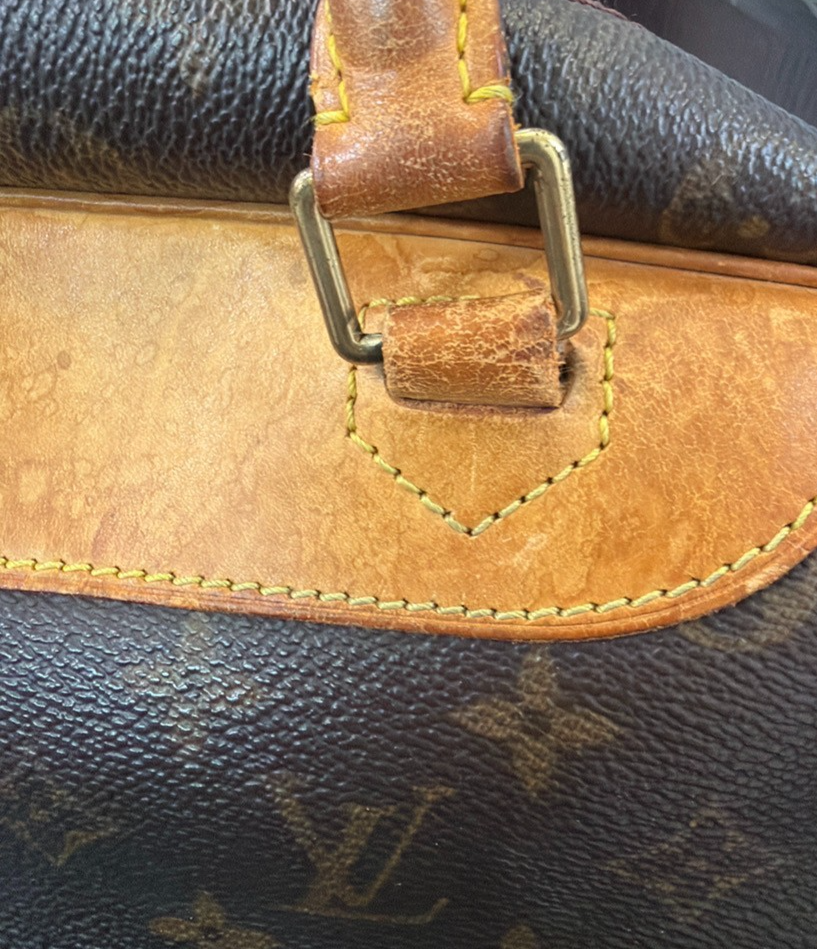 LOUIS VUITTON LV Logo Deauville Hand Bag Monogram Leather Brown M47270 37YH878