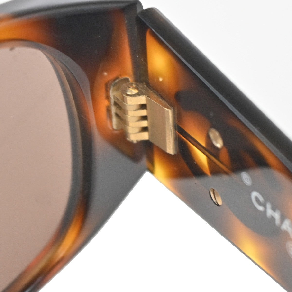 CHANEL CC Logo Sunglasses Eye Wear Plastic Brown GHW 01451 63RL897