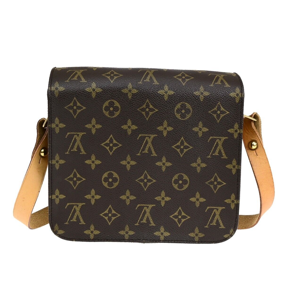 LOUIS VUITTON Cartouchiere MM Shoulder Bag Monogram Leather Brown M51253 81SJ036