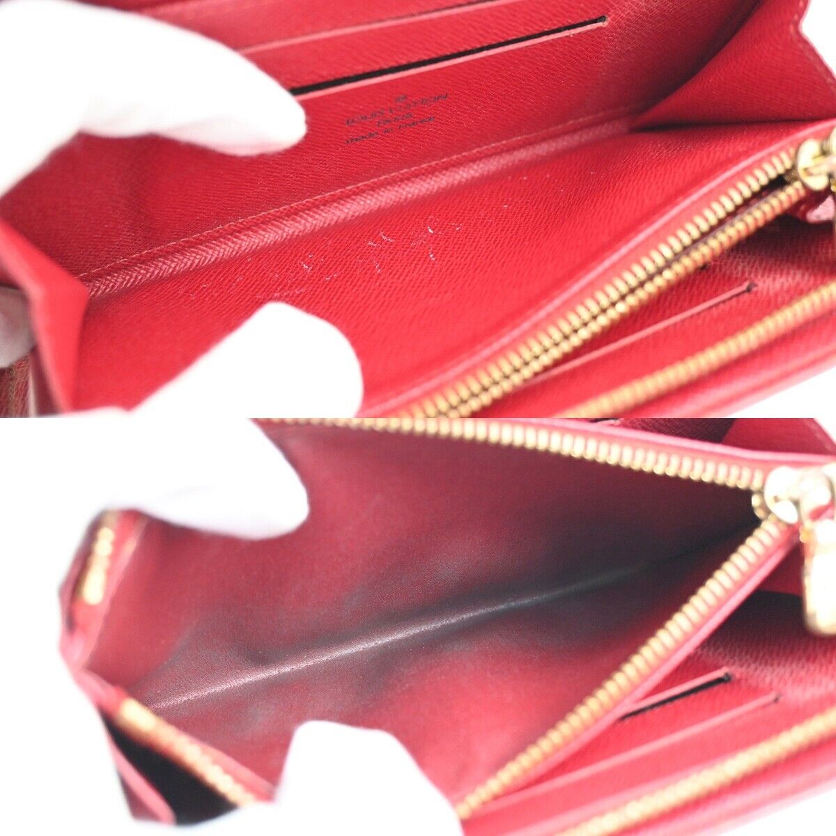 LOUIS VUITTON LV Zippy Long Wallet Purse Monogram Cherry Brown M95006 35FA453