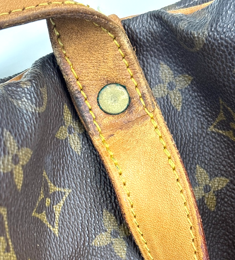LOUIS VUITTON Logo Saumur 43 Shoulder Bag Monogram Leather Brown M42252 32KC654