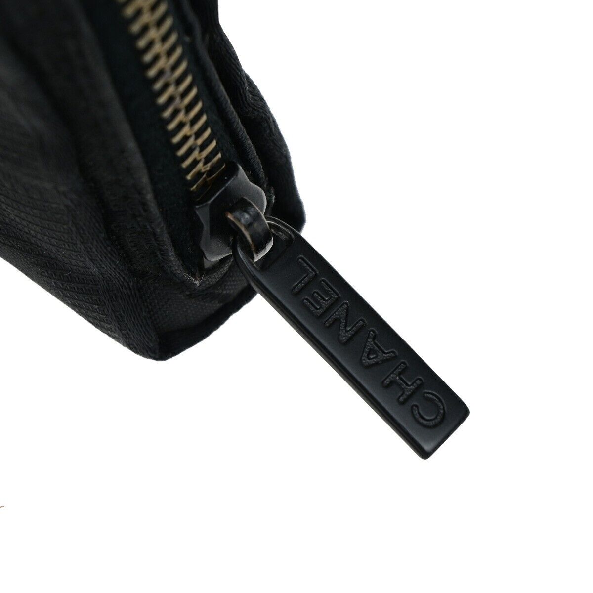 CHANEL CC Logo New Travel Line Mini Pouch Bag Jacquard Black France 02EB271