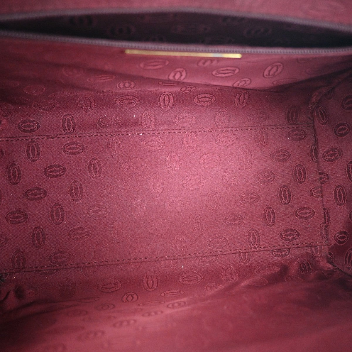 MUST DE CARTIER 2C Logo Shoulder Hand Bag Leather Red Bordeaux GHW Spain 87RL922