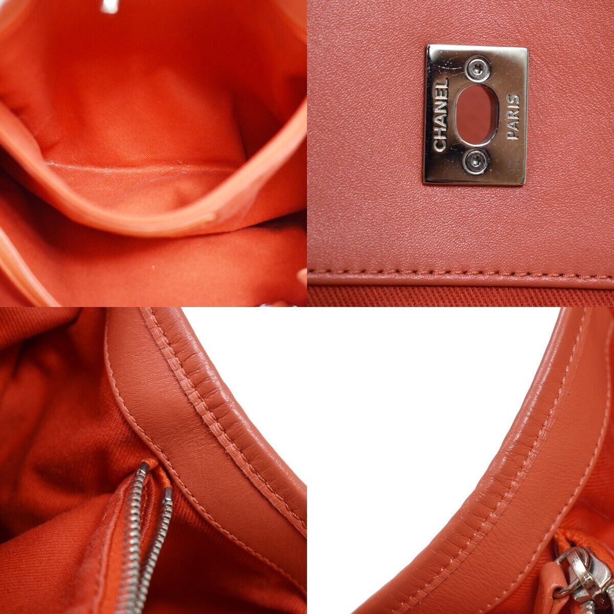 CHANEL CC French Riviera Chain 2Way Hand Bag Punching Leather ST SHW 687RH349