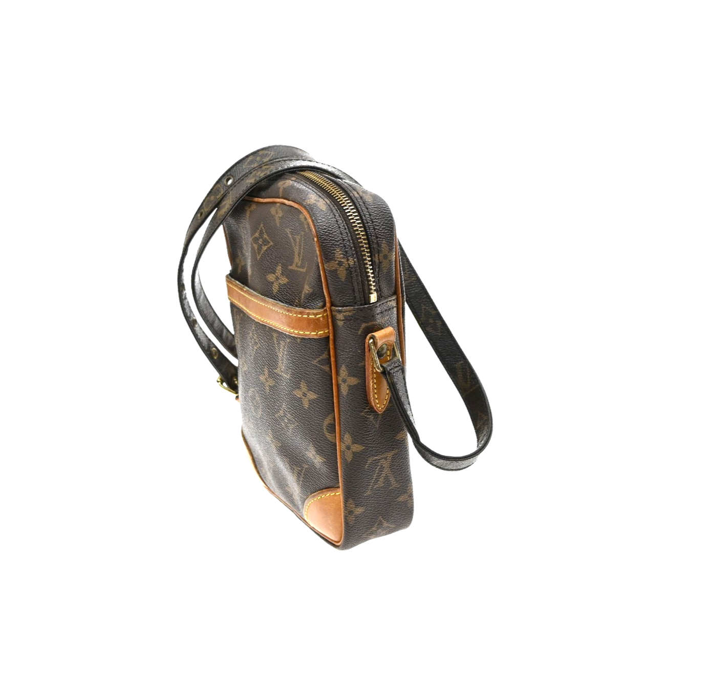 LOUIS VUITTON Danube Shoulder Bag Monogram Leather Brown France M45266 34KD142