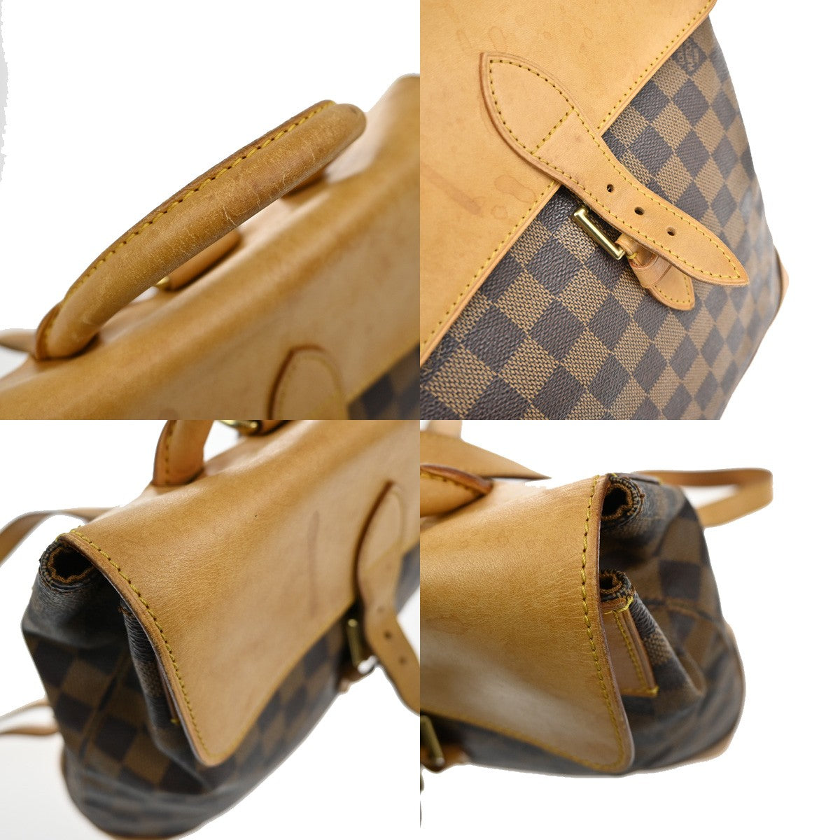 LOUIS VUITTON Logo Arlequin Backpack Bag Damier Ebene Brown N99038 13YH382