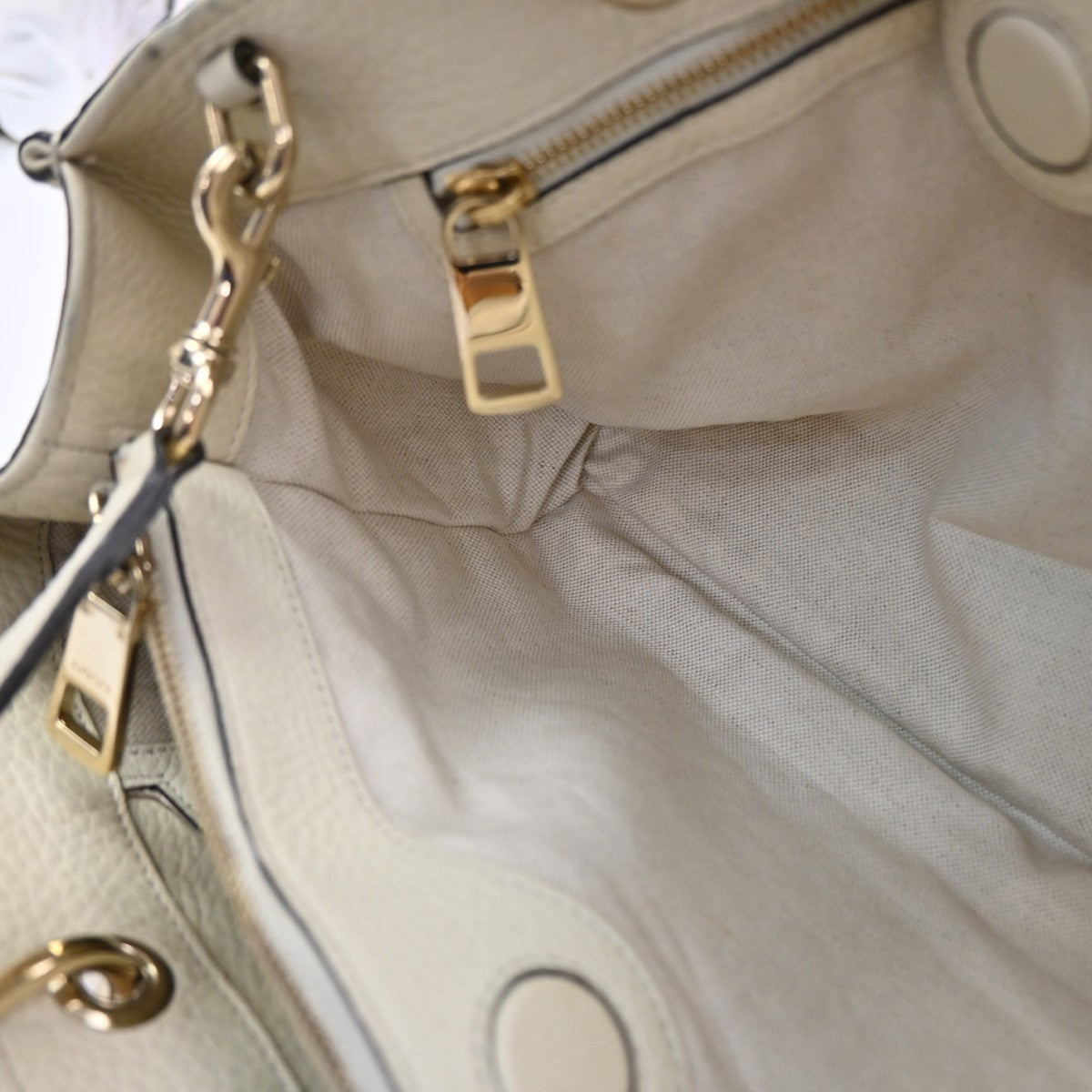 GUCCI Logo Bamboo 2Way Handbag Leather White GHW made in Italy 70TA662