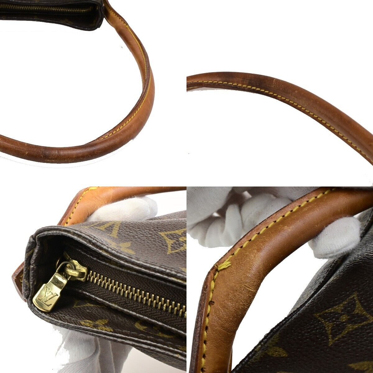 LOUIS VUITTON Looping GM Shoulder Bag Monogram Leather Brown M51145 34FB292