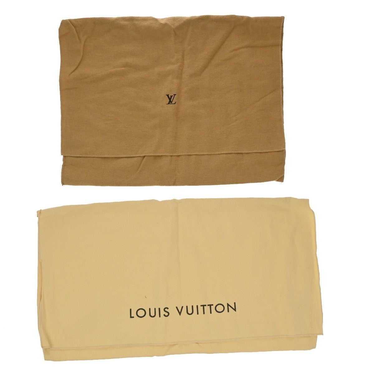 LOUIS VUITTON Logo 10 Set Dust Bag Drawstring Canvas Cotton Beige Brown 09KP190