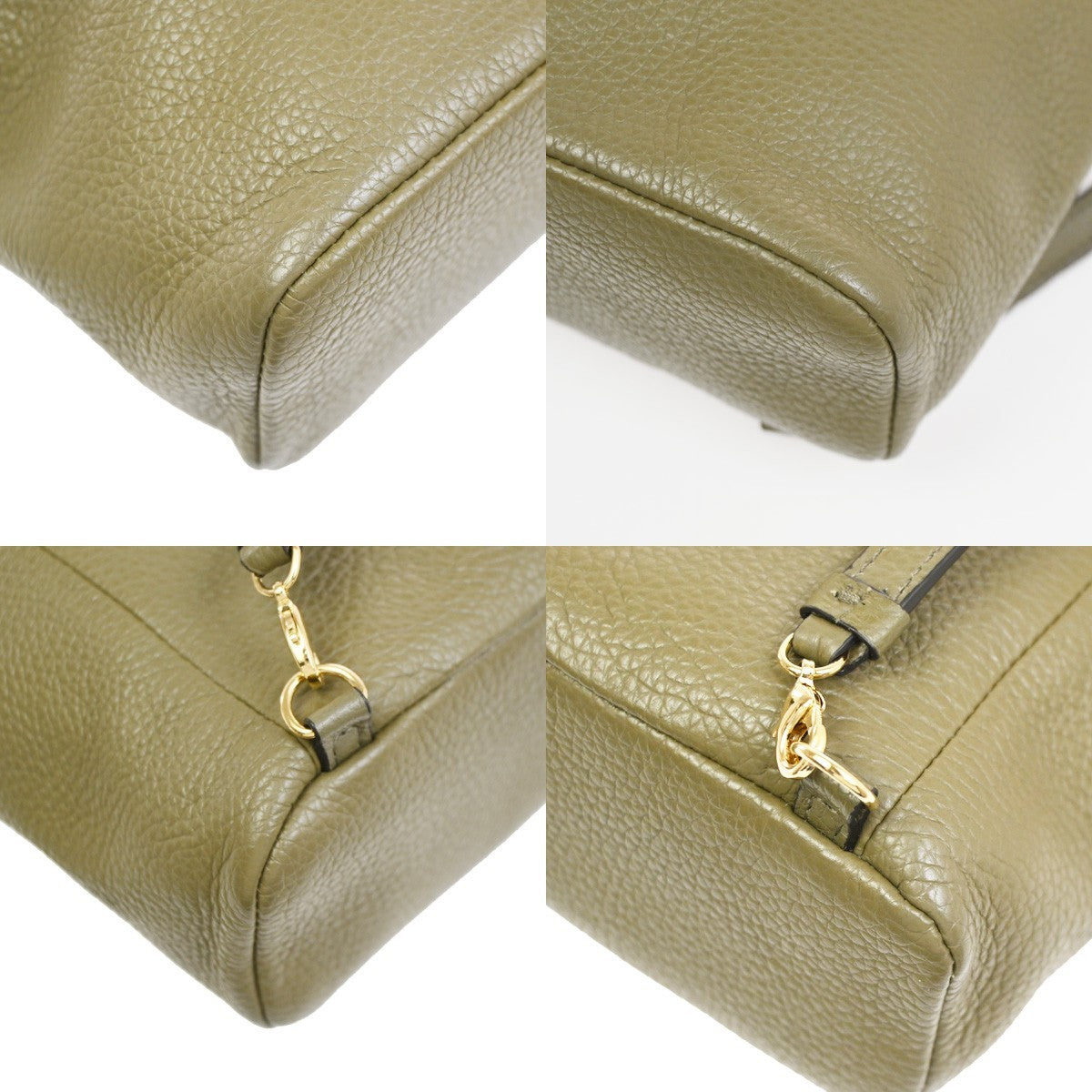 SALVATORE FERRAGAMO Gancini Backpack Bag Leather Green GHW Italy 86KD086
