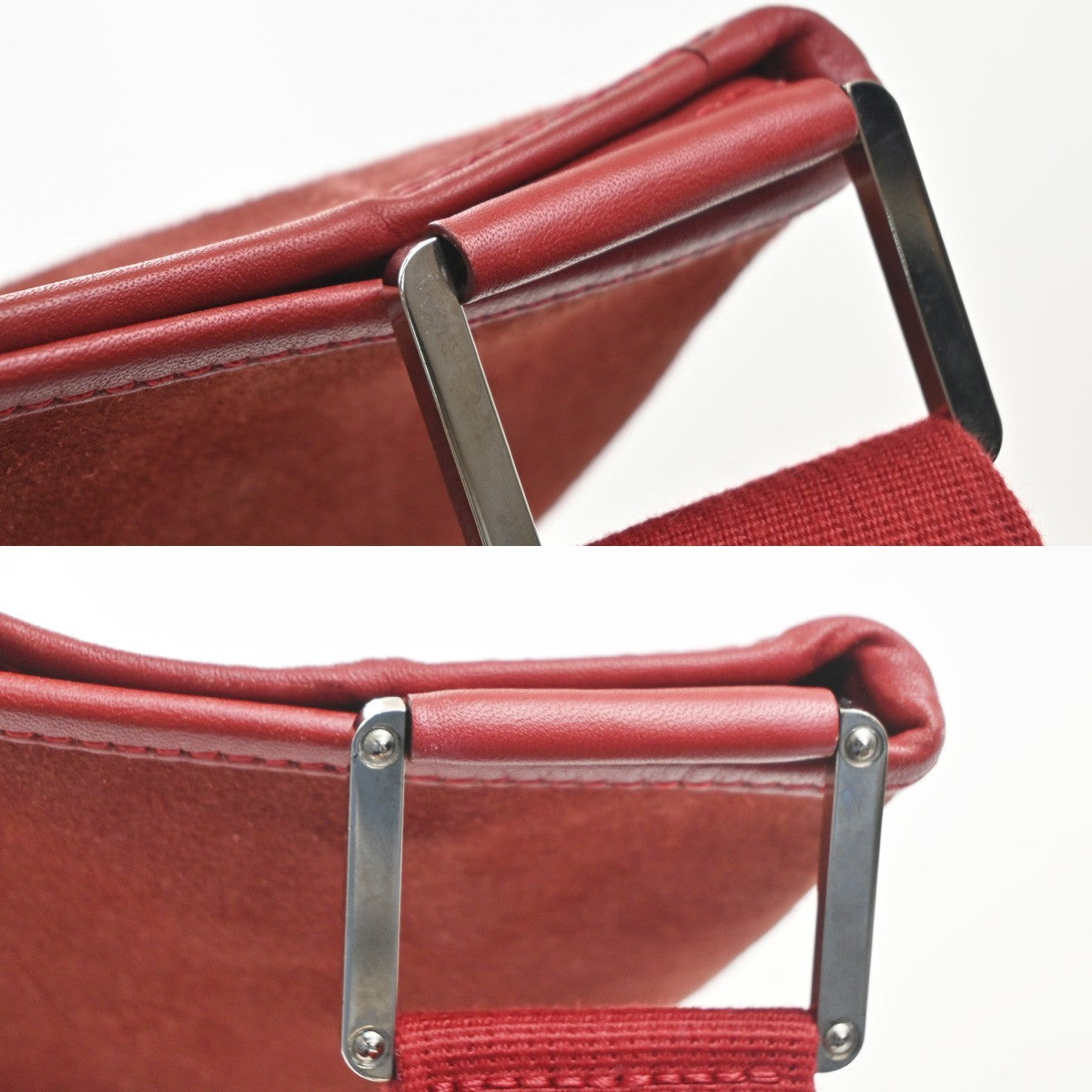 LOEWE Logo Anagram Crossbody Shoulder Bag Suede Leather Red SHW Spain 34KD045