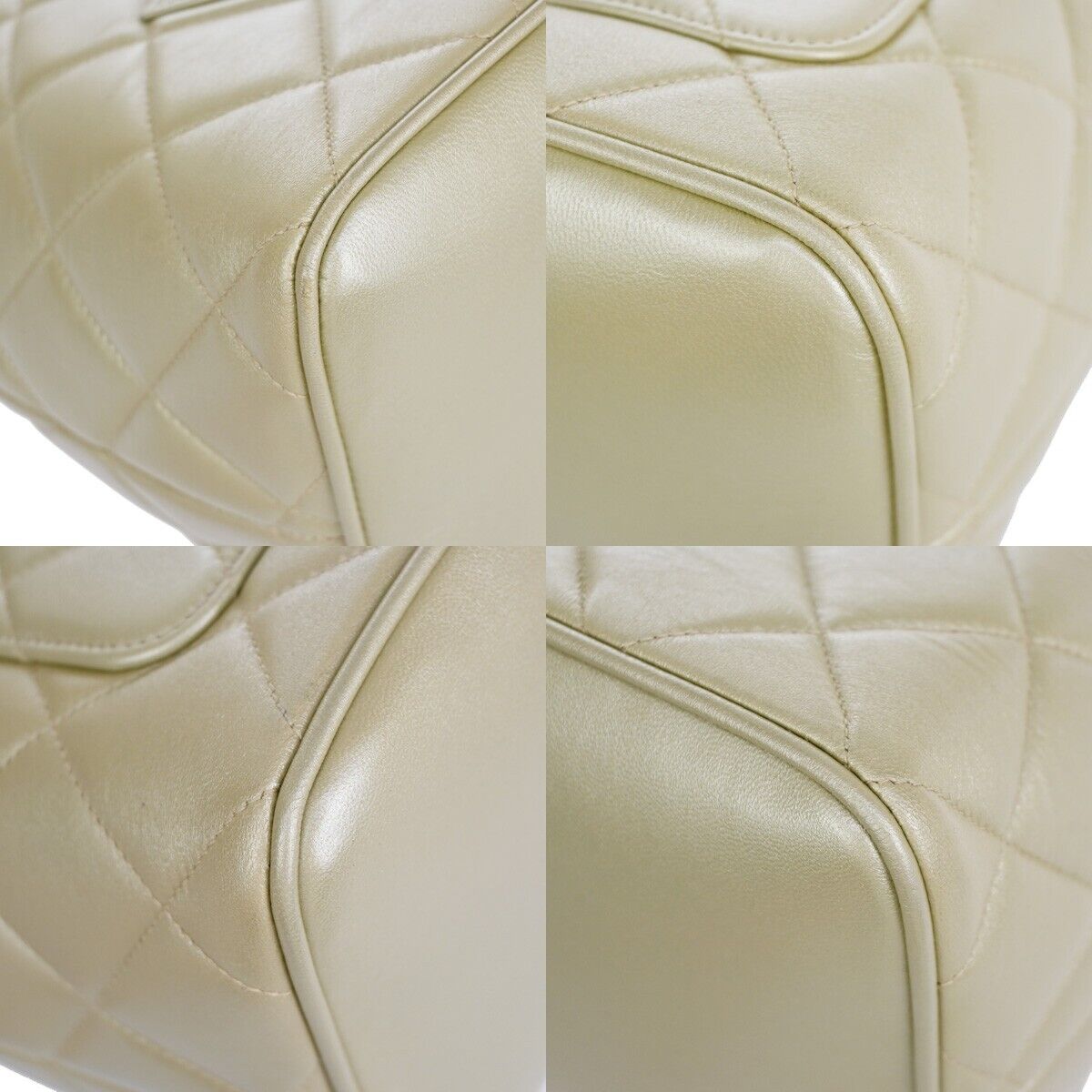 CHANEL CC Matelasse Shoulder Tote Bag Leather Light Gold GHW France 310LC398